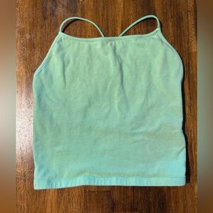 American Eagle Green Spaghetti Strap Cropped Cami